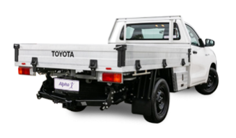 Back Corner View of an Alpha Car Hire Toyota Handy Ute