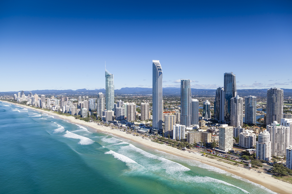 Aerial view of Surfers Paradise on the Gold Coast