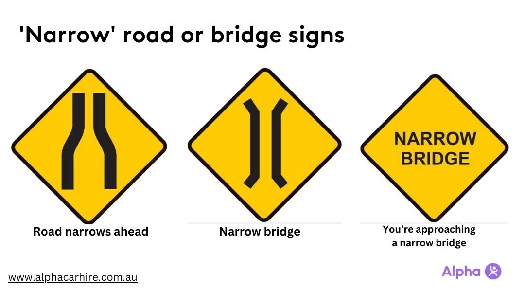 NSW - 'Narrow' road or bridge signs