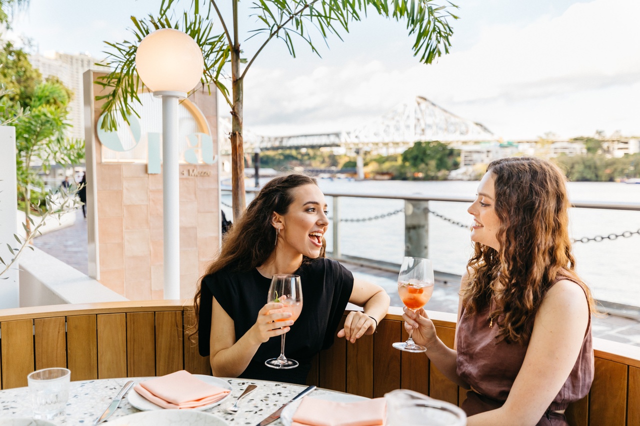 Brisbane_CBD_Two women dining at Opa