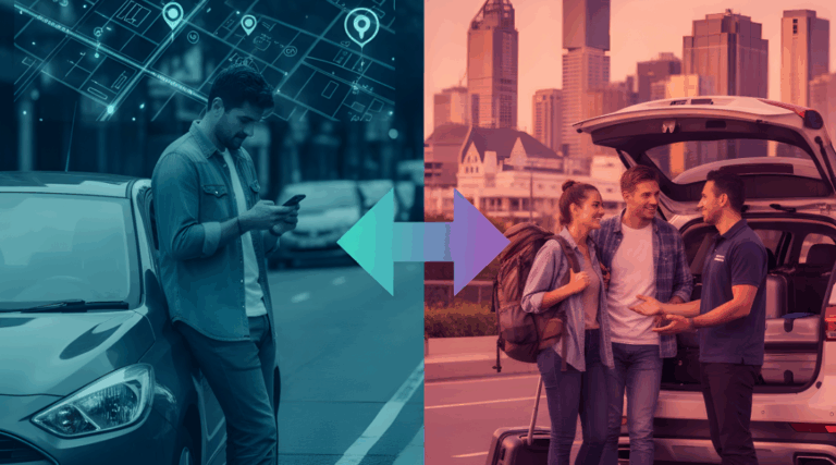 comparison between ride sharing and car hire in australia